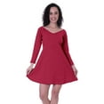 thumbnail image 4 of Moomaya Womens Full Sleeve Shift Dress w/ V neck Cotton Casual Summer Dresses - HE, 4 of 7
