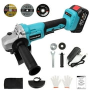 Camlekor Cordless Angle Grinder 21V 12000RPM Battery Angle Grinder Tool Cutting Tool, Stepless Speed Adjustable Brushless Motor with Auxiliary Handle
