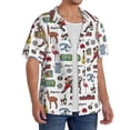 thumbnail image 4 of Xecao offers the Retro Style for Men's Casual Short-sleeved Shirt, a button-up collared shirt with a pocket, perfect for beach vacations and yacht travel in the Large size., 4 of 7