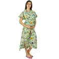 thumbnail image 3 of Bimba Kaftan With Belt Nursing Night Gown, Front & Back Buttons-To Be Moms Gift, 3 of 8