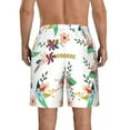 thumbnail image 3 of Disketp Men'S Swim Trunks Hawaiian Breathable Surf Beach Swimsuits Mesh Lining Beach Shorts With Pockets-Pretty Floral With Leaves, 3 of 9