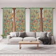 thumbnail image 6 of Boho Green Flowers Kitchen Curtain for Berdoom Living Room Cafe 72 Inch Length, Spring Abstract Watercolor Floral Leaf Tiers Curtains Light Filtering Drapes Window Treatment 2 Panels 52"Wx72"L, 6 of 8
