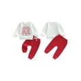 thumbnail image 2 of BemeyourBBs Toddler Baby Boy Spring Outfits Valentines Day Clothes Letter Print Long Sleeve Pullover Sweatshirt Tops Solid Pants Set, 2 of 9