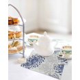 thumbnail image 4 of Blue White Kitchen Dish Towels for Drying Dishes Set of 2, Abstract Grey Chrysanthemum Flower Floral Waffle Weave Microfiber Hand Tea Bathroom Towels Quick Dry & Absorbent Towel 12x12, 4 of 7