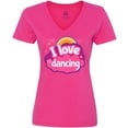 thumbnail image 3 of Inktastic I Love Dancing Dance Teacher Women's V-Neck T-Shirt, 3 of 5