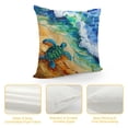 thumbnail image 4 of Orinice Turtle Wave Beach Graphic Decorative Pillow Cover for Home Couch Living Room Bed 24x24in, 4 of 5