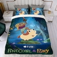 thumbnail image 4 of Piña y Pony Conjunto de sábanas temático, trío de piezas, cómodo y amigable con la piel, diseño único, regalo de decoración para el hogar para familiares, amigos y fans, 90 cm * 190 cm, 4 of 6