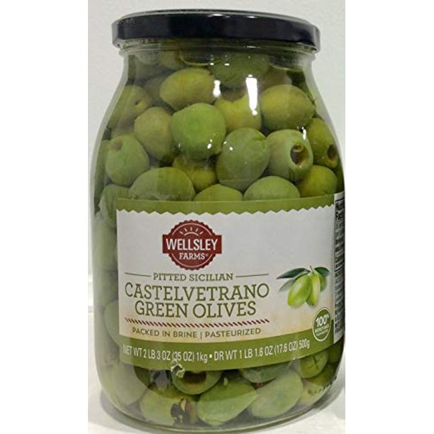 Pitted Sicilian 35.3 Oz. Green Olives,