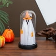 thumbnail image 5 of RBCKVXZ Halloween Decorations, Light Up Ghost in Glass Cloche, Cute Standing Ghost Statue with Light for Home, Kitchen, Mantel, Tabletop, Party and Holiday Decorations (Orange,8.5"), 5 of 6