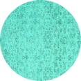 thumbnail image 1 of Ahgly Company Indoor Round Abstract Turquoise Blue Contemporary Area Rugs, 4' Round, 1 of 4