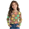 thumbnail image 5 of Baby Days YLSDY American Boys Long Sleeve Rash Guard Colorful Stars Girls Kids Swim Shirts Toddler Activewear T-Shirts Brown 4 Years, 5 of 8