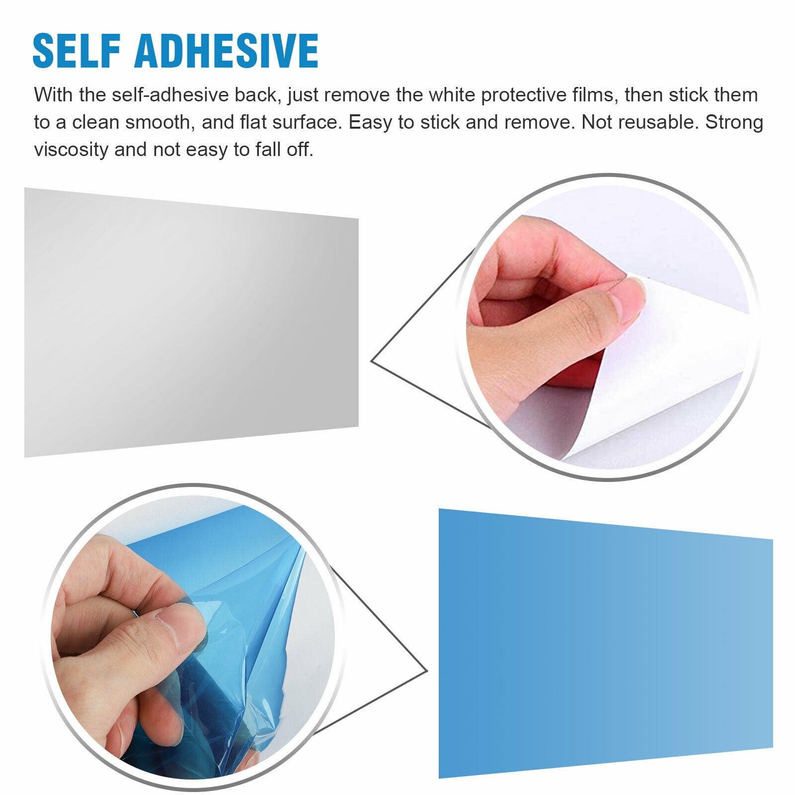 Wall Stickers Self Adhesive Mirror Reflective Film Tile Wall Paper 50x100cm 