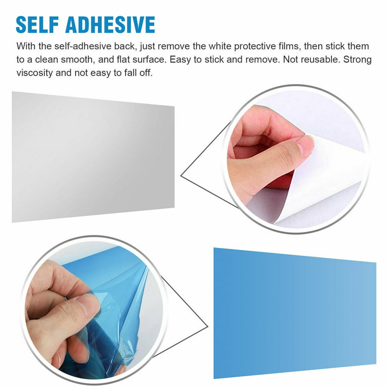 TINKER 16 Sheets Flexible Mirror Sheets Mirror Wall Stickers Self Adhesive  Plastic Mirror Tiles for Home Decor (The Blue Film Needs to be Peel Off) 
