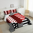 thumbnail image 3 of jejeloiu Cute Loves Pattern Bedding Comforter Set,Modern Geometric Plaid Twin Comforter Sets,Red White Black Bedding Set For Men Women,Ultra Soft Home Decor,2pcs, 3 of 8