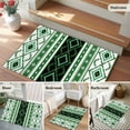 thumbnail image 6 of Green Black Southwest 2'x3' Washable Rug, Farmhouse Aztec Boho Ethnic Art Non-Slip Soft Doormat Area Rugs for Entrance Bathroom Bedsides, StainResistant Carpet for Kitchen Bedroom, Entryway Floor Mat, 6 of 9