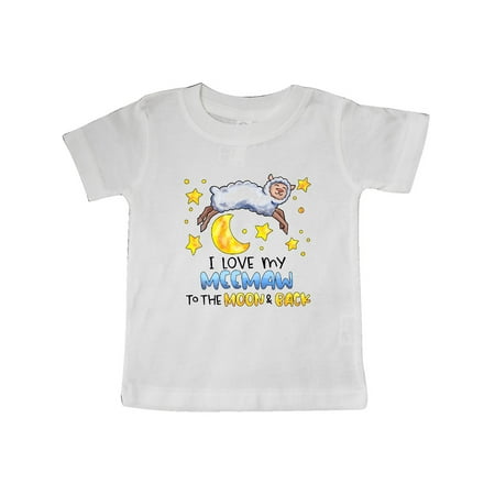 

Inktastic I Love my Meemaw to the Moon and Back Cute Sheep Gift Baby Boy or Baby Girl T-Shirt