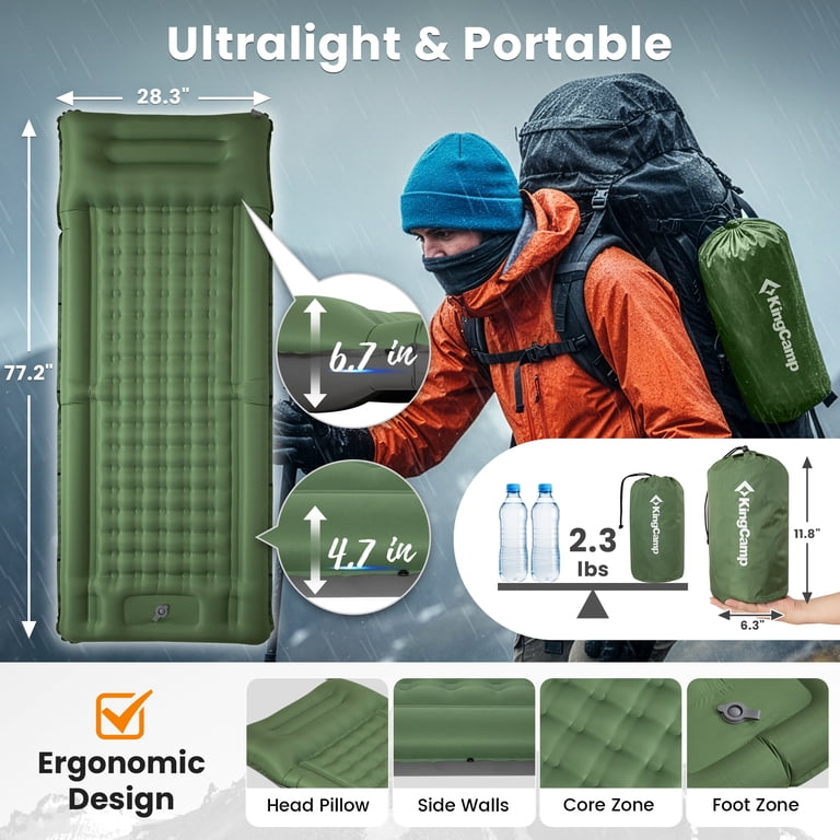 Self-Inflating Sleeping Pad with Pillow and Pump photo 4