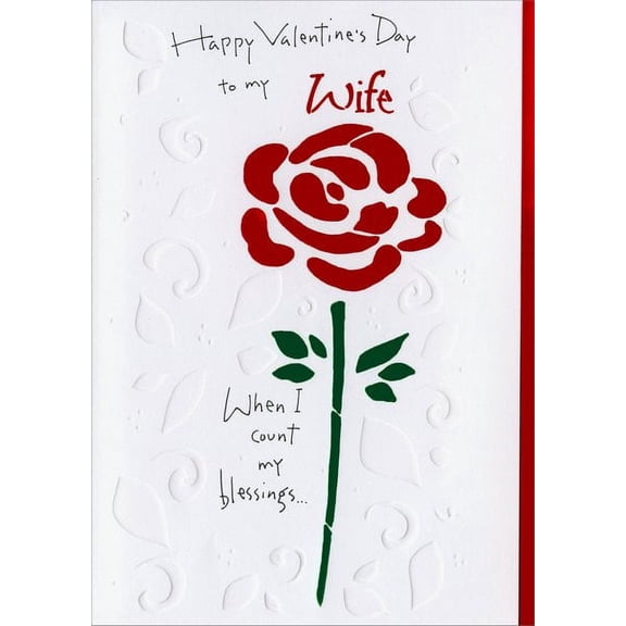 Recycled Paper Greetings Rose - Count Blessings Valentine's Day Card