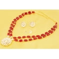 thumbnail image 3 of Sunsoul by Touchstone Indian Bollywood Kundan Polki Oval Shape Red Onyx Double Line Pretty Necklace Set In Gold Tone For Women., 3 of 3