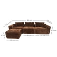 thumbnail image 2 of Ilios Innova | Sala Modular Catania de 4 Piezas, Relleno de Espuma, Tela Chenille Acanalada Café, Diseño Minimalista Configurable con Taburete, 2 of 9