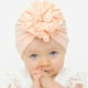 thumbnail image 3 of Gorro para recién nacido harmtty, suave, elegante, de poliéster y algodón, con flores grandes, para niña pequeña, color negro, 3 of 8