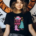 thumbnail image 3 of Yee Haw Shirt | Western Cowboy Boot and Hat Graphic Tee | Unisex Casual T-Shirt, Black, Size 3XL, 3 of 6