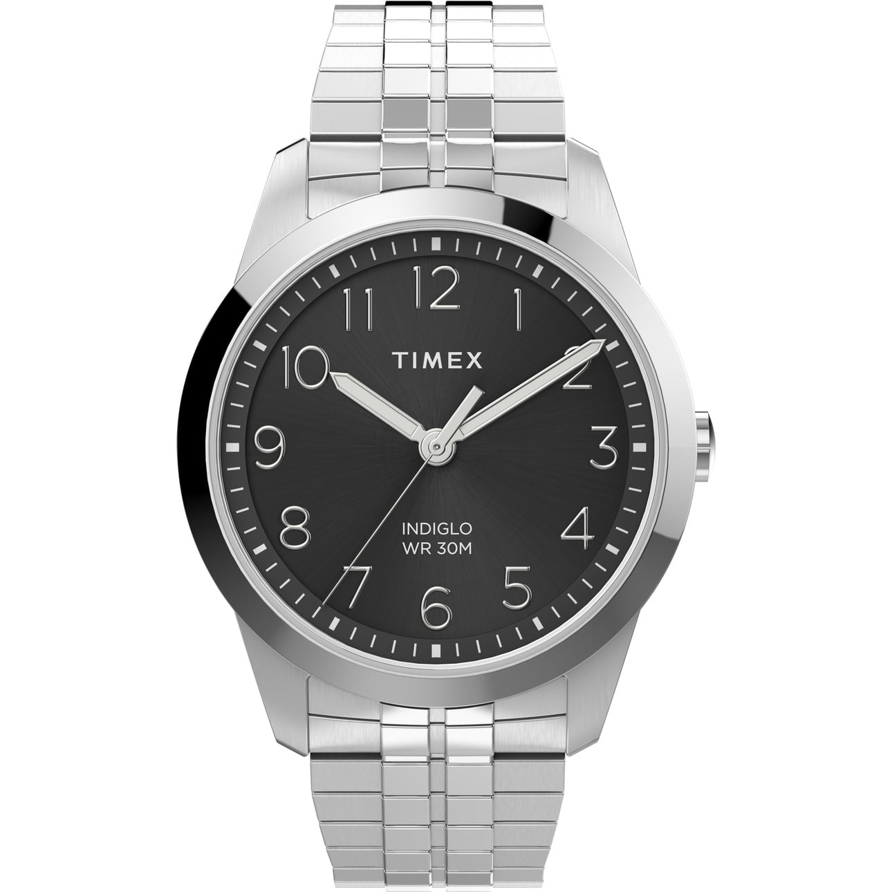 Timex Men's South Street Sport Silver/Black 36mm Perfect Fit Casual