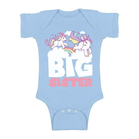 

Awkward Styles Unicorn Baby Bodysuit Short Sleeve Unicorn Top Big Sister One Piece Sister One Piece Top Birthday Gifts for Baby Girls Bodysuit for Little One Cute Baby Clothing for Girls Kids Gifts