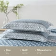 thumbnail image 4 of Bedduvit Blue King Size Quilt Set - 100% Cotton Floal Striped Farmhouse Blue Summer Quilt for King Bed, Reversible Lightweight King Size Bedspread with 2 Pillow Shams, 3-Piece Bedding Set All Season, 4 of 12