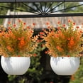 thumbnail image 5 of 20 Bundles Artificial Flowers for Outdoor Decoration, Fall Decoration UV Resistant Faux Outdoor Plastic Greenery Shrubs Plants Fake Flowers Home Garden Fall Decor(Orange Red), 5 of 5