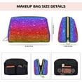 thumbnail image 5 of Easygdp Rainbow Glitter Leather Makeup Bag Zipper Pouch Travel Cosmetic Organizer for Women and Girls, Make up Bag with Zipper, 5 of 8