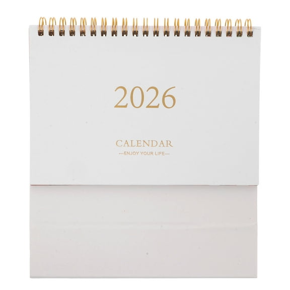 TABLZONE Compact White Daily Calendar for Desk with Smooth Paper Pages
