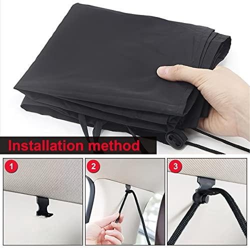 Set of 3 Privacy Curtains for Car,SUV,Van - Includes 1 Rear Seat Divider & 2 Side Windows Divider Curtains for Camping & Sleeping