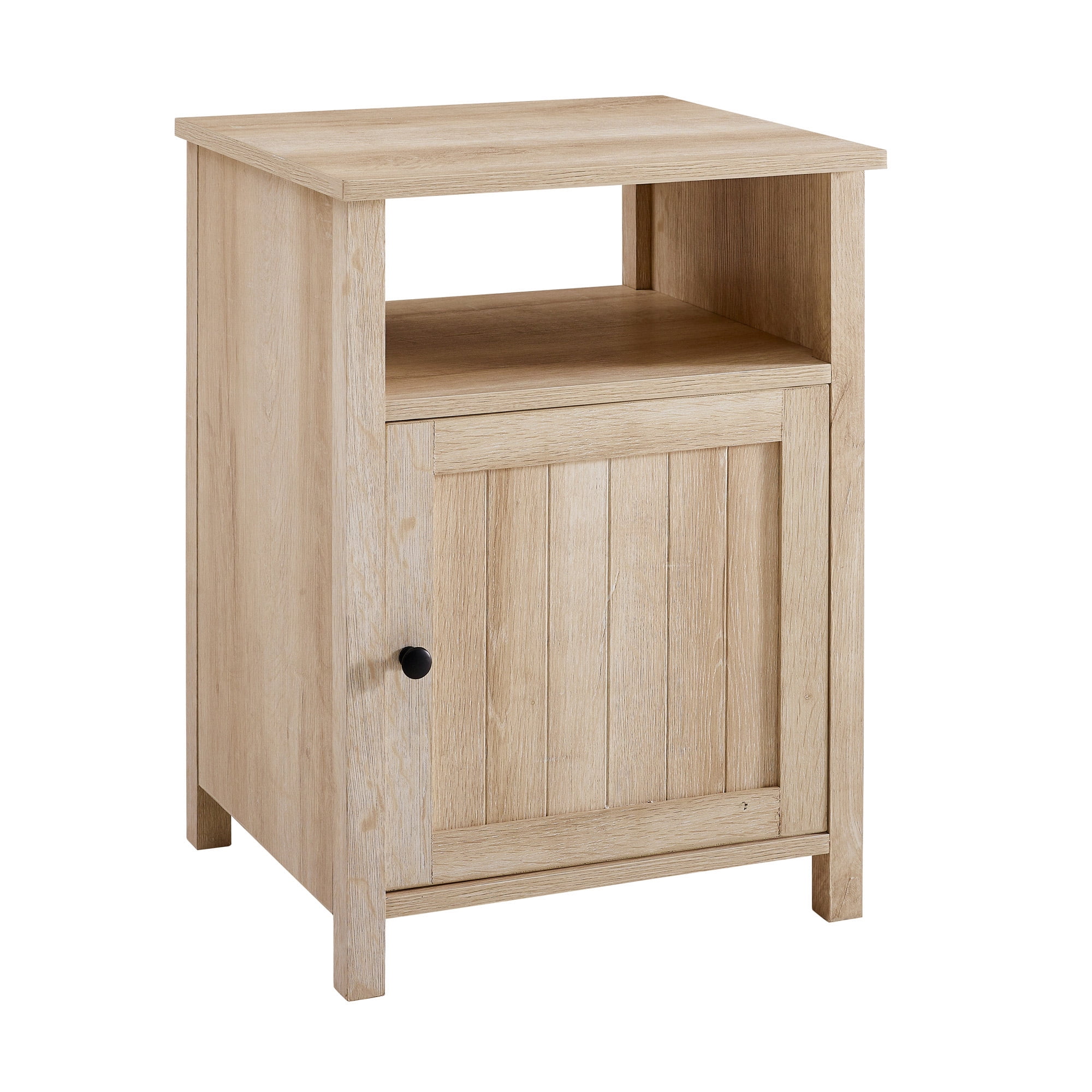 Woven Paths Modern Open Shelf End Table, White Oak