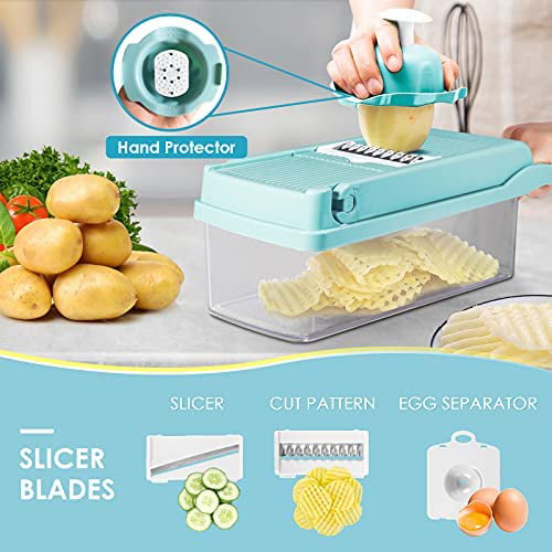 Safe Mandoline Slicer, Vegetable Potato Dash Slicing Tool, Food Chopper,  French Fries Cutter Convenient Quick Upright Ad(blue) 