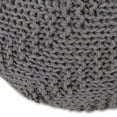 thumbnail image 4 of GDF Studio Ashbury Outdoor Modern Handmade Cotton Knit Round Pouf, Dark Gray, 4 of 8