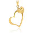 thumbnail image 3 of 14K Solid Yellow Gold Heart Necklace Love Pendant Charm with chain 18inch, 3 of 8