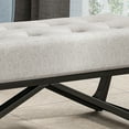 thumbnail image 3 of Modern Faux Wood Ottoman Bench, Light Grey Fabric, Chic Button Tufted Design, Versatile Storage and Seating, 3 of 11