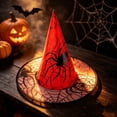 thumbnail image 2 of TFEOQRY Men's Wizard Hat Wide Brim Spider Web Decoration Witch Hat for Halloween Party Wear, 2 of 5