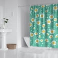 thumbnail image 2 of Turquoise Daisy Flower Yellow Centers Pattern Shower Curtain 72"x72" ,Bathroom Decorative Shower Curtains Set with 12 Hooks,Modern Waterproof Washable Shower Curtain, 2 of 6