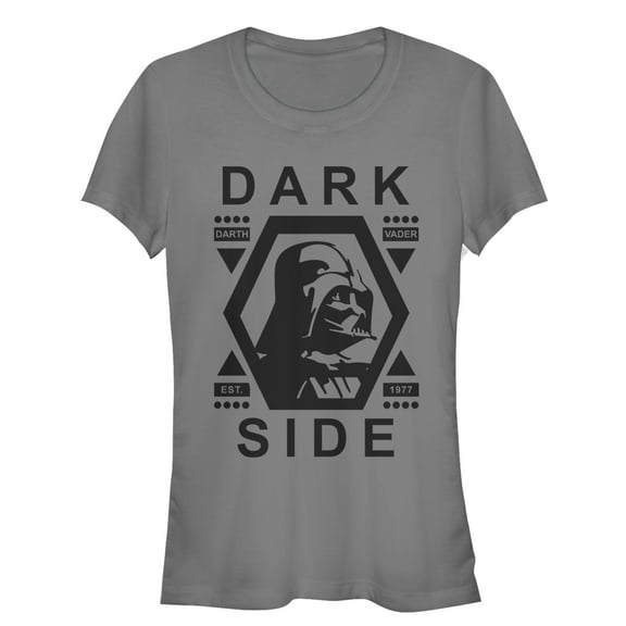 Junior's Star Wars Darth Vader Hexagon Frame Graphic Tee Charcoal Medium