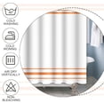 thumbnail image 4 of Striped Shower Curtain for Bathroom Minimalism Style Shower Curtain Set Orange and White Stripes Shower Curtains Dormitory Cubicle Waterproof Fabric Shower Curtain with Hooks 72x72 Inches, 4 of 6