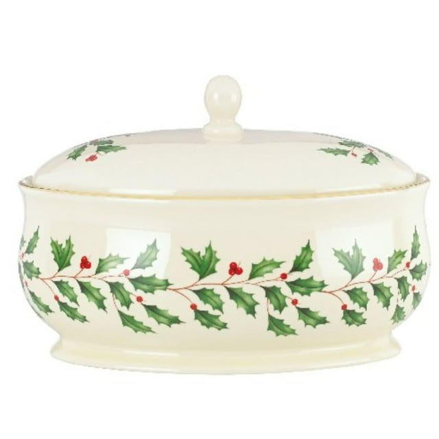 Plato cubierto Lenox Holiday rojo y verde de porcelana marfil de 2,34 kg