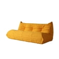 thumbnail image 3 of Magic Home Modern Sectional Sofa Togo Sofa Lazy Sofa Foam Couch Floor Sofa for Bedroom,Living Room,Apartment and Small Space,Three Seat Sofa,Yellow, 3 of 11