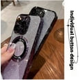 thumbnail image 3 of Gradient Glitter Magnifying Glass Plated case with CD Pattern, Comes with Lens Film, Full wrap Protection for iPhone 15 14 13 12 11 Pro Max Plus case (Dark Purple,iPhone 15 Pro Max), 3 of 8