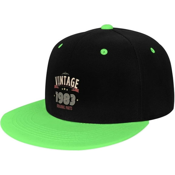 Vintage 1983 Original Parts,Funny 40th Birthday Flat Brim Baseball Cap,Snapback Hats Trucker Hat for Men