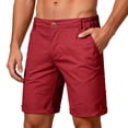 thumbnail image 2 of ADSSDQ Mens Casual Shorts Lightweight Trendy Solid Color Golf Hiking Vacation Work Short with Pockets Wine M, 2 of 3