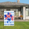 thumbnail image 3 of Amhnf American Flag With Blue Bow On Checkered Background Garden Flag For Home Outdoor Garden Yard Decor 12x18 inch, 3 of 5