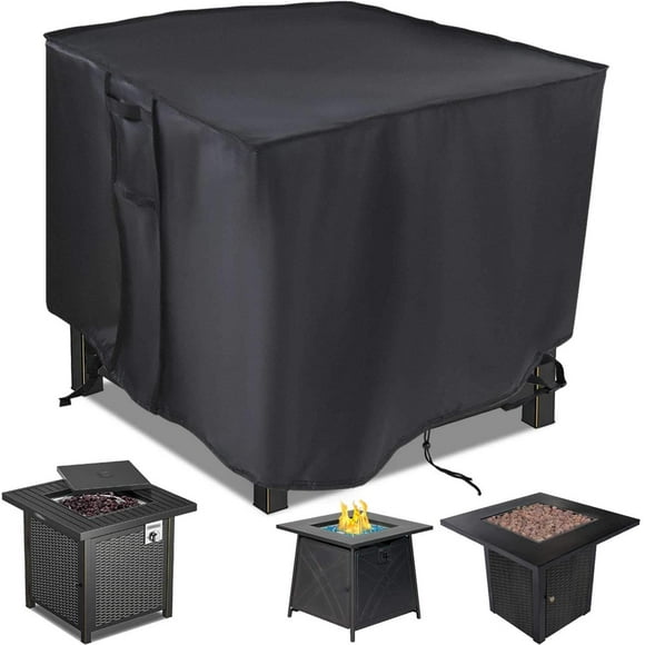 Fire Pit Cover Square - Waterproof Windproof Anti-UV Heavy Duty Gas Fire Pit Cover, Patio Fire Table Cover