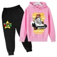 thumbnail image 3 of Sudadera con capucha y pantalones de Super Mario para niños, traje de 2 piezas, ropa de otoño y primavera para niños y niñas, sudadera con estampado de dibujos animados, trajes deportivos informales,, 3 of 5
